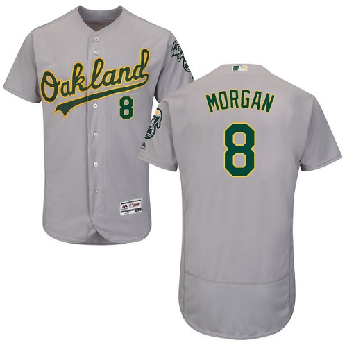 Athletics #8 Joe Morgan Grey Flexbase Authentic Collection Stitched MLB Jersey